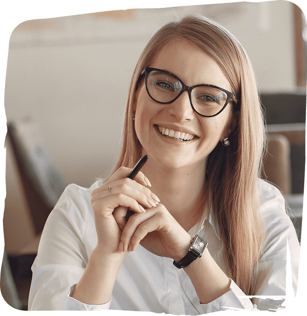 A smiling woman